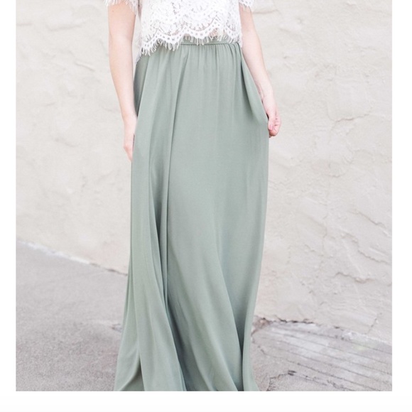 Sage Green Maxi Skirt - Picture 4 of 6